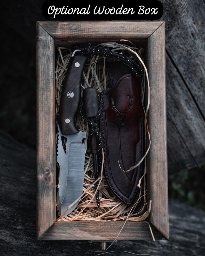 Bushcraft Knife,handmade Hunting Knife,n690 Custom Knife With Leather ...