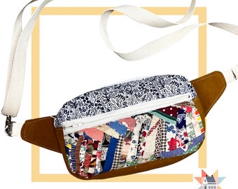 Crazy Quilt Fanny Pack Bag / Sling Cross Body Purse