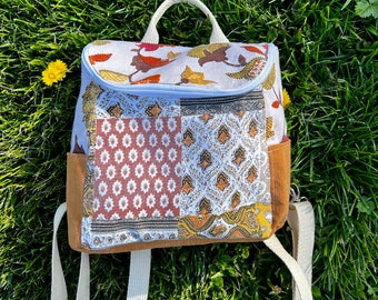 Patchy Vintage Mid Century Mini Backpack / Purse / kids size