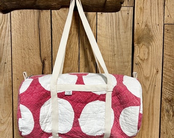 Red Polka Dot Quilt Duffel Bag