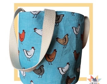 Chicken themed Bucket Bag Purse Basket