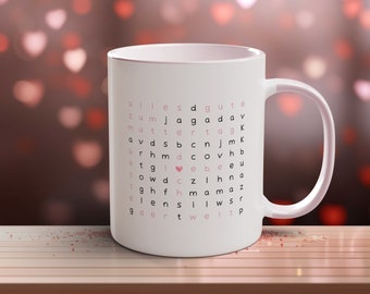 Kaffeetasse mit Kreuzworträtsel-Design, perfekt als Geschenk zum Muttertag