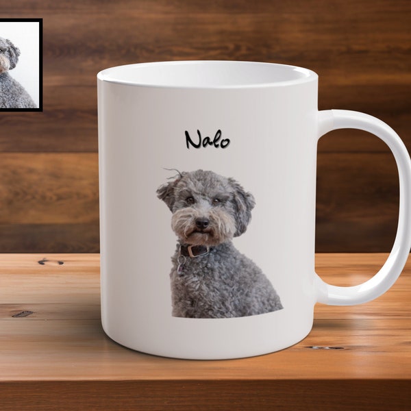Personalisierte Haustiertasse mit Haustierfoto + Name, Individuelle Hundetasse,Hundekaffeetasse für Hundepapa, Katzentasse für Mama,Geschenk