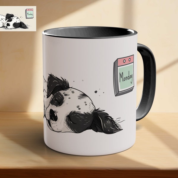 Keramiktasse mit Hundemotiv, Kaffeetasse für Langschläfer, Tierliebhaber für Freund, Freundin,Mama,Papa, Tasse mit süßem Design, Bürotasse