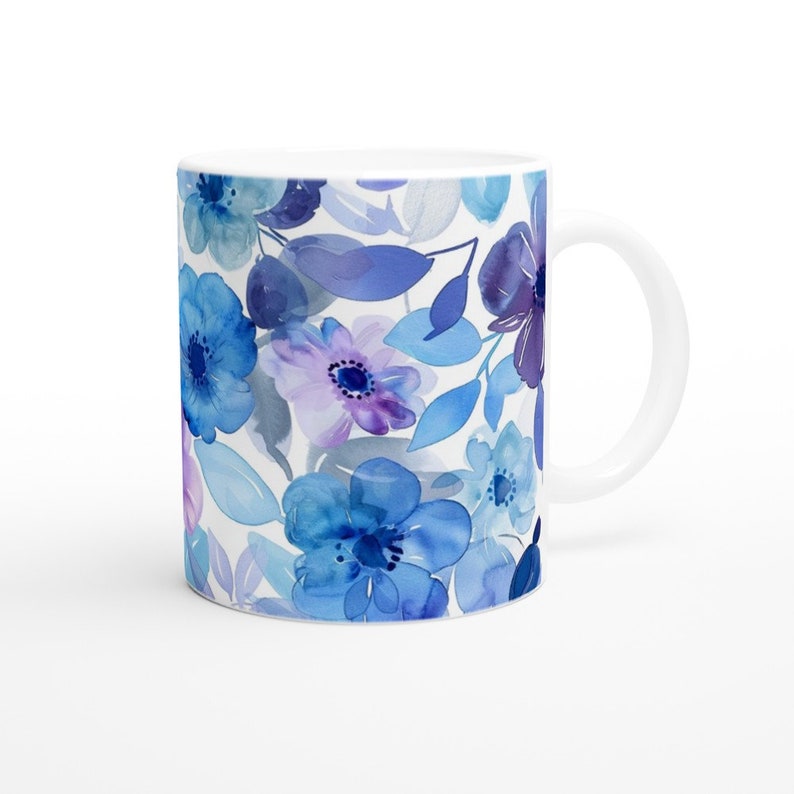 Floral Mug, Spring Cup, Mug in Watercolor Design, Gift for Mom zdjęcie 6