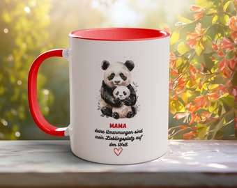 Kaffeetasse mit Pandas, perfekt als Geschenk zum Muttertag/Geburtstag
