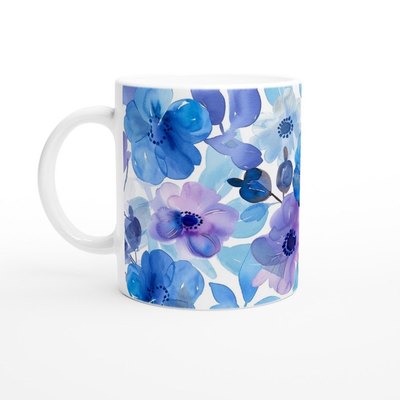 Floral Mug, Spring Cup, Mug in Watercolor Design, Gift for Mom zdjęcie 4