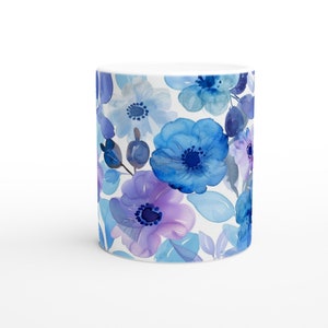 Floral Mug, Spring Cup, Mug in Watercolor Design, Gift for Mom zdjęcie 5