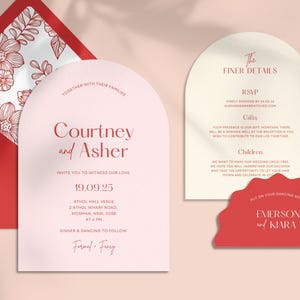 Modello di invito per matrimonio ad arco - Modello di matrimonio moderno, divertente ed elegante, invito personalizzato, download immediato, biglietto d'auguri stampabile