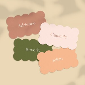 KAARTJES-KAART - Kleurrijke chique en leuke kaartsjabloon voor gastennamen voor evenement en bruiloft. Directe download afdrukbare kaart.