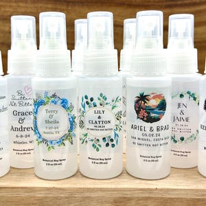 Personalized Bug Spray Wedding Favors: All Natural, Botanical, 2oz Bottles