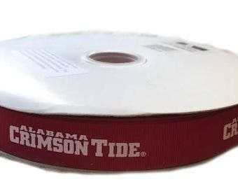 College Sports BAMA University Of Alabama Ribbon, 7/8" X 3 Yds Licensed Grosgrain Ribbon