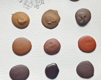 Vegane handgemachte Aquarellfarbe/ Dot-Karte