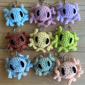 Microglia plushie keychain | Handmade crochet amigurumi | Brain cell, neuroscience