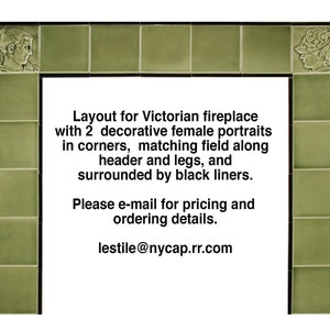 Female portrait fireplace tile for your Victorian style home renovation this old home home restoration custom Victorian fireplace imagem 5