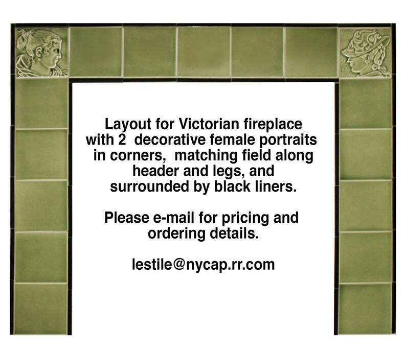Female portrait fireplace tile for your Victorian style home renovation this old home home restoration custom Victorian fireplace image 5