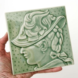 Female portrait fireplace tile for your Victorian style home renovation this old home home restoration custom Victorian fireplace image 4