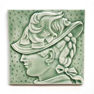 Female portrait fireplace tile for your Victorian style home renovation this old home home restoration custom Victorian fireplace imagem 2