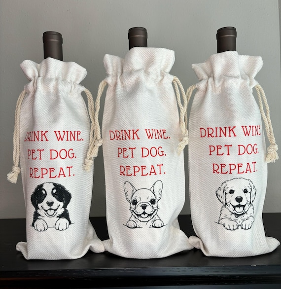 Funny Dog Breed Wine Bag - Gift for Dog Lovers