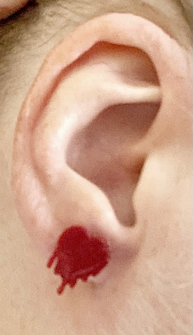 Dripping heart post earrings for Valentines Day/gift for her/ galentine day image 6