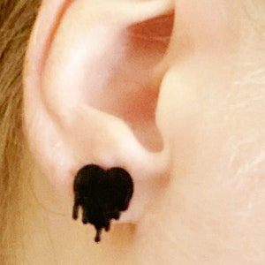 Dripping heart post earrings for Valentines Day/gift for her/ galentine day image 3