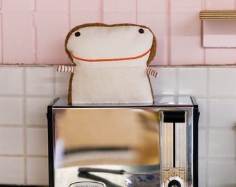 Handmade Toast Plush, François the bread plushie, soft toy for children's gift