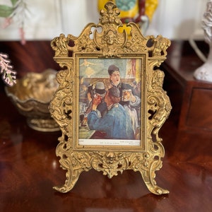 Vintage ornate brass picture frame
