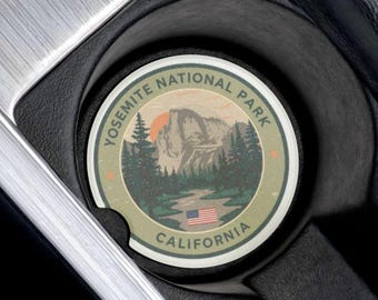Posavasos para coche con insignia del Parque Nacional Yosemite / Piedra de jabón