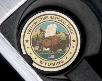 Yellowstone National Park Buffalo Car Coaster | Soapstone Car Coaster