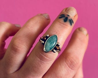Amazonite & Sterling Silver Ring 8