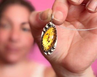 Baltic Amber Balance Pendant: Sterling Silver Necklace