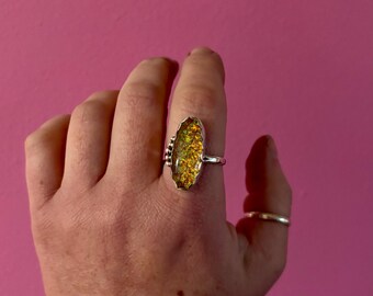 Sterling Opal (man made) & Sterling Silver Ring 11