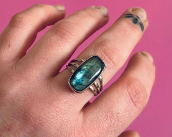 Blue Labradorite & Sterling Silver Ring 10