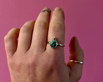 Turquoise & Sterling Silver Ring 10.5