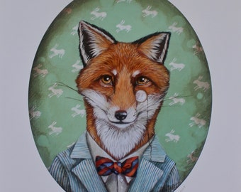 Fox portrait print by Elizabeth Foster 8x10