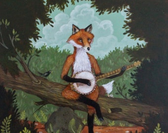 ARTIST PRINT "Fox & the Banjo" by Elizabeth Foster