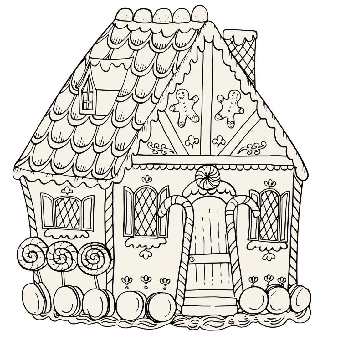 Gingerbread House Coloring Placemat - Etsy