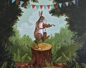 Elizabeth Foster artist print "The Hare & the Fiddle"