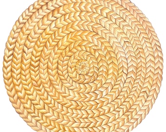 Die-Cut Braided Jute Placemats set of 12