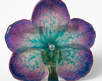 Purple Blue Vanda Orchid Pin