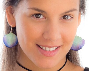 Purple-Blue Hanami Lotus of Paradise Petal Earrings
