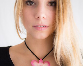 Pink-Purple Orchid Necklace and Earrings set
