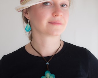 Blue Orchid Necklace and Earrings set