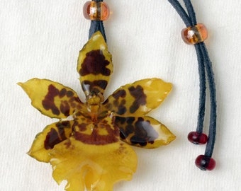 Amber Orchid Necklace
