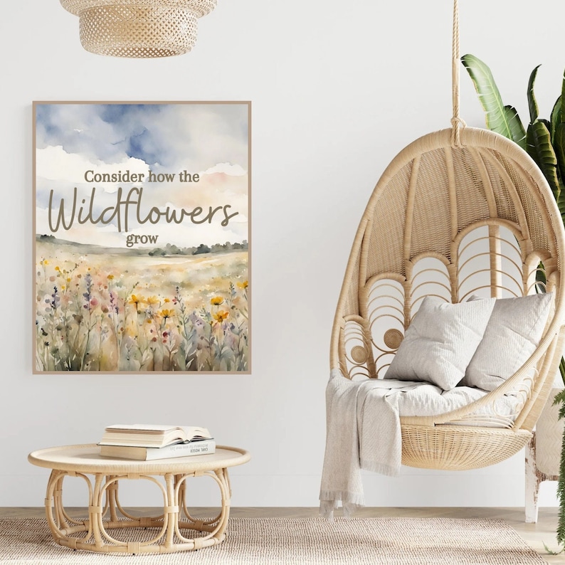Consider the Wildflowers Digital Print-christian Wall Art- Scripture ...