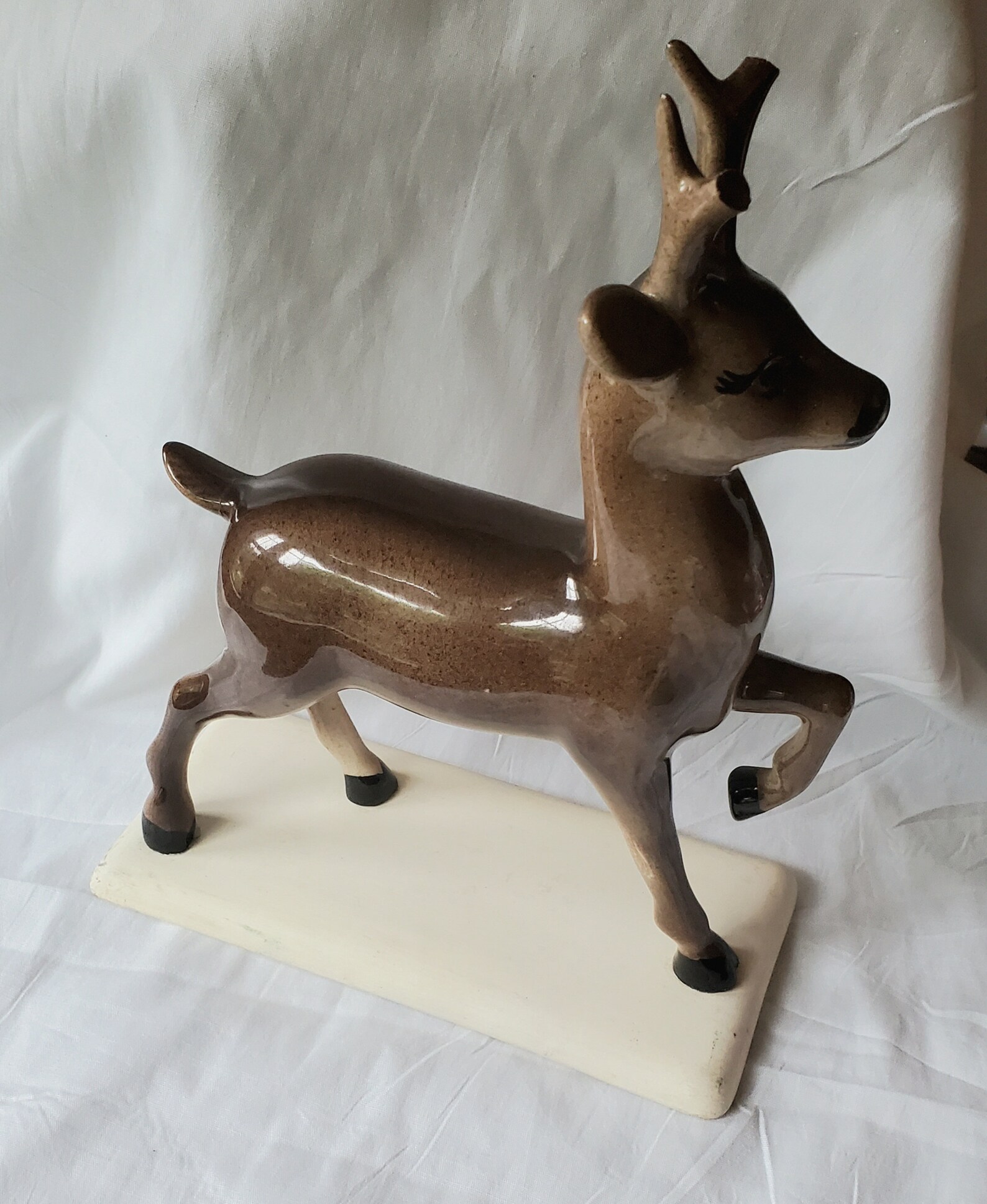 Vintage Ceramic Deer Christmas Reindeer statue figurine Etsy