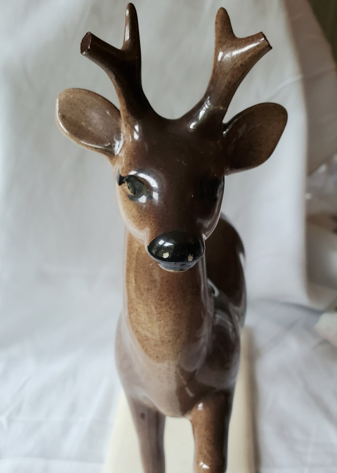 Vintage Ceramic Deer Christmas Reindeer statue figurine Etsy