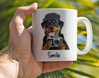 Rottweiler Photographer Ceramic Mug, 11oz