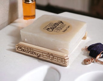 100% wood soap dish from West Country Soaps free delivery!