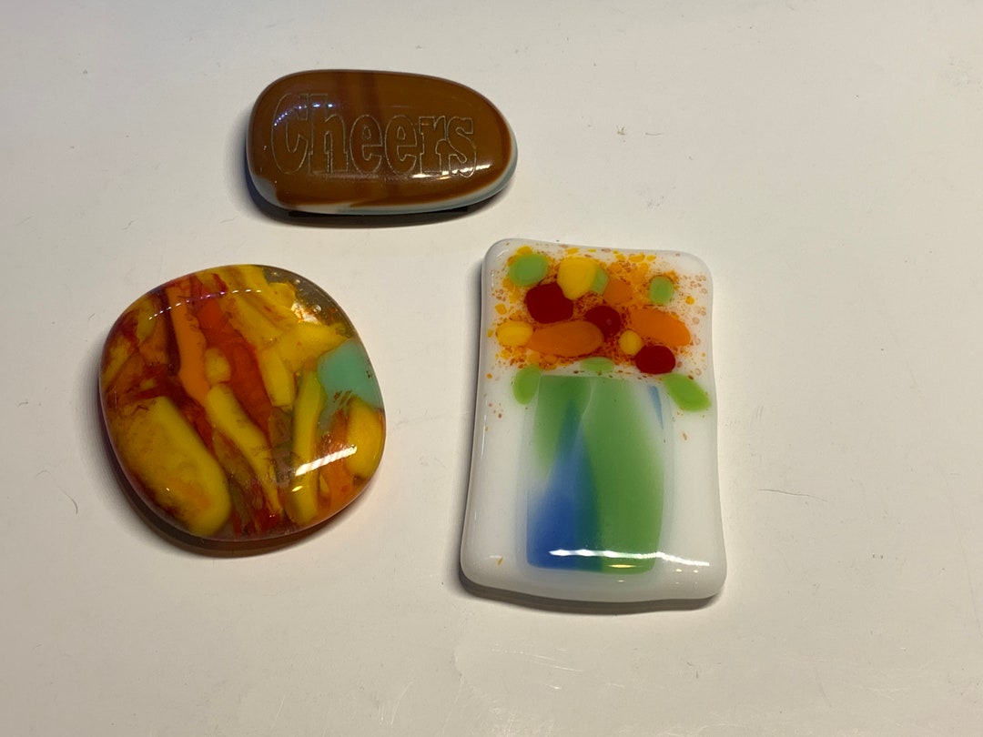 Fused Glass Set Includes 3 Etsy